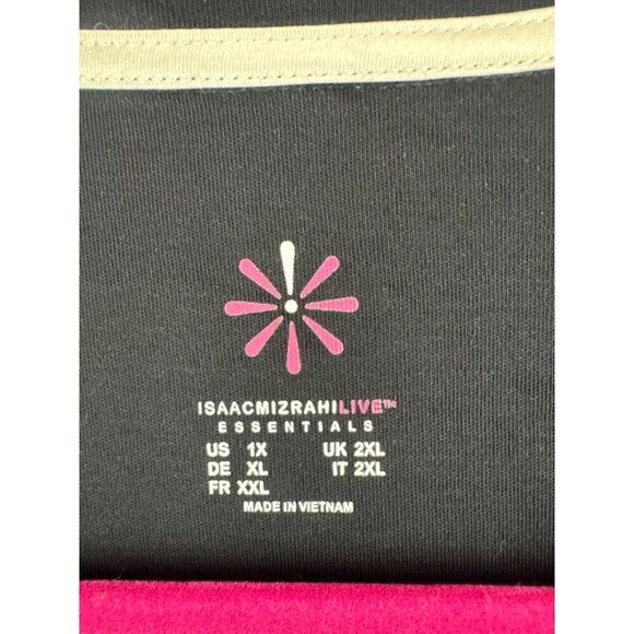 Isaac Mizrahi Live! Essentials Black Crew Neck T-Shirt 1X 100% Cotton Womens - Picture 4 of 6
